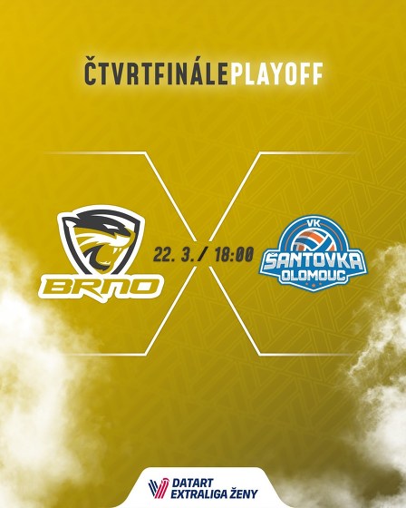 Plakát události Čtvrtfinále DATART extraligy žen: Šelmy Brno - Olomouc