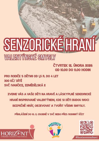 Plakát události Senzorické hraní Valentýnské smysly