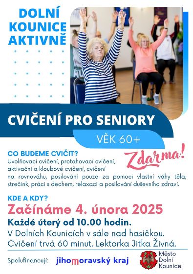 Plakát události Pravidelné cvičení pro seniory - Dolní Kounice