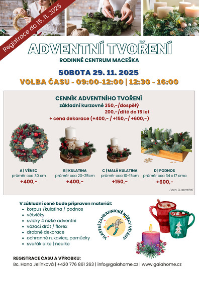 Plakát události Adventní tvoření