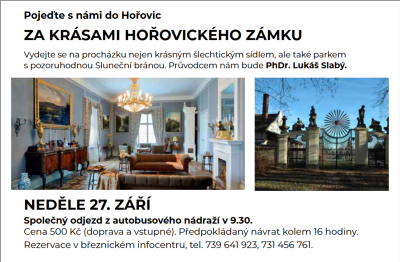 Plakát události Za krásami hořovického zámku