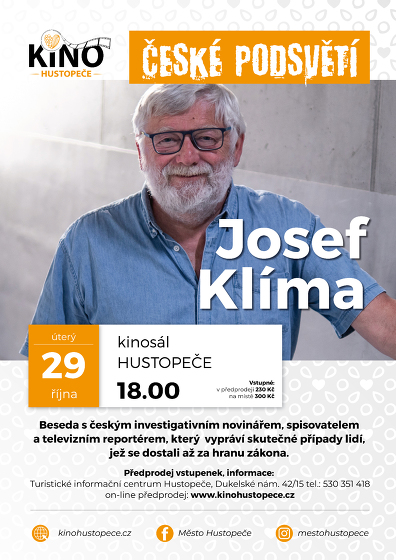 Plakát události Beseda s Josefem Klímou