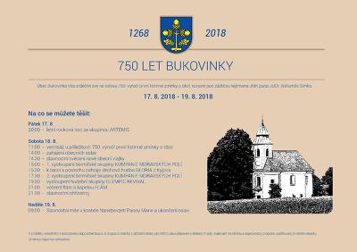 Plakát události 750 let Bukovinky