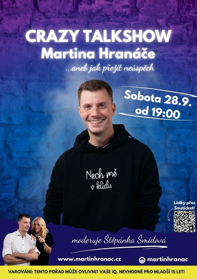 Plakát události CRAZY TALKSHOW Martina Hranáče