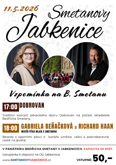 Plakát události Vzpomínka na Bedřicha Smetanu v Jabkenicích