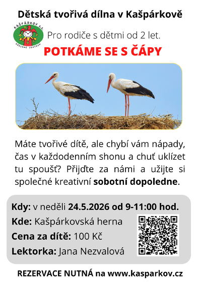 Plakát události Dětská tvořivá dílna - Potkáme se s čápy