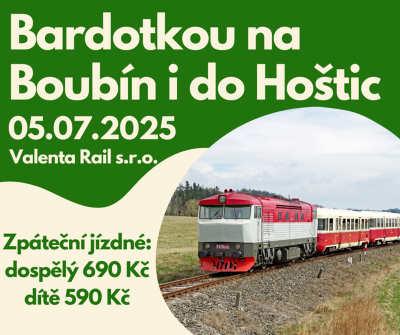 Plakát události Výletní rychlík na Boubín i do Hoštic