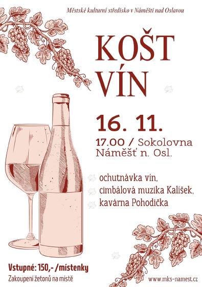 Plakát události Košt vín s cimbálovou muzikou Kalíšek