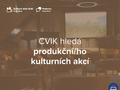 Centrum vzdělávání, informací a kultury nabízí práci na pozici Produkční kulturních akcí v obci Český Brod