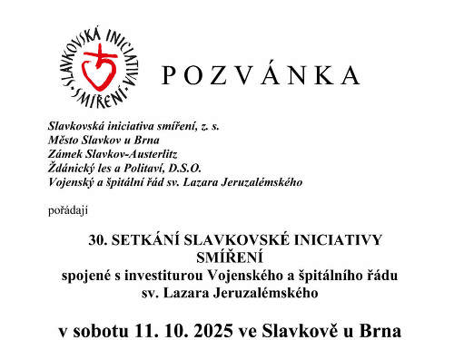 Plakát události 30. Slavkovská iniciativa smíření