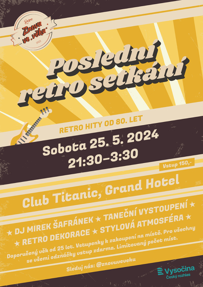 Plakát události Retro diskotéka Třebíč - Poslední retro setkání