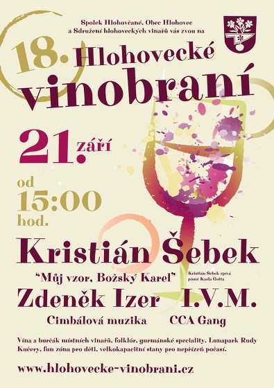 Plakát události 18. HLOHOVECKÉ VINOBRANÍ / Kristián Šebek, Zdeněk Izer, IVM