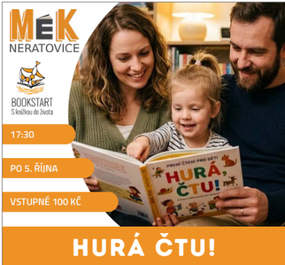 Plakát události Bookstart - Hurá čtu v knihovně v Neratovicích