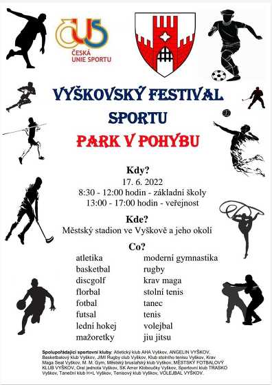 Plakát události Vyškovský festival sportu: Park v pohybu