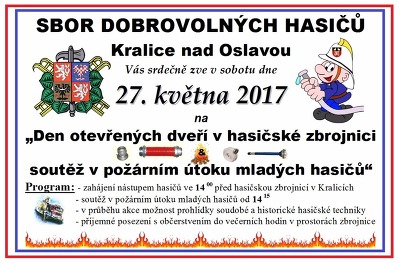 Plakát události Den otevřených dveří v hasičské zbrojnici