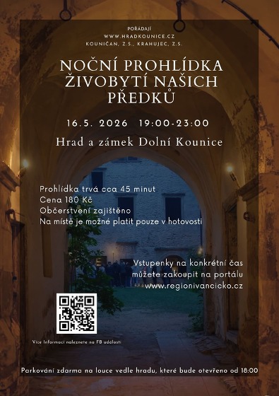 Plakát události Noční prohlídka hradu a zámku Dolní Kounice