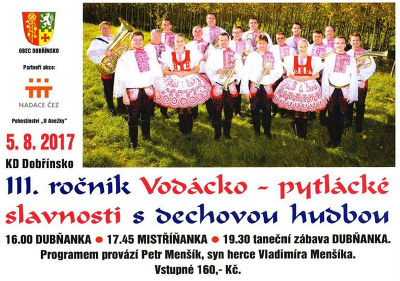 Plakát události 111. ročník Vodácko-pytlácké slavnosti s dechovou hudbou