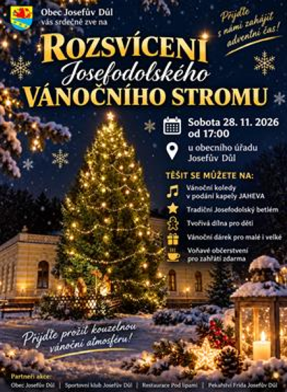 Plakát události Rozsvícení Josefodolského vánočního stromu