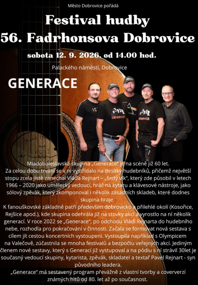 Plakát události Festival hudby - 56. Fadrhonsova Dobrovice