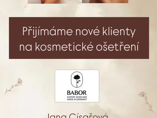 Přijímáme nové klienty na kosmetické ošetření v Rosicích