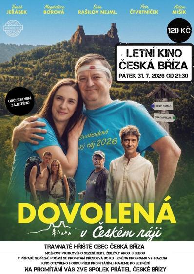 Plakát události Letní kino Česká Bříza - Dovolená v Českém ráji
