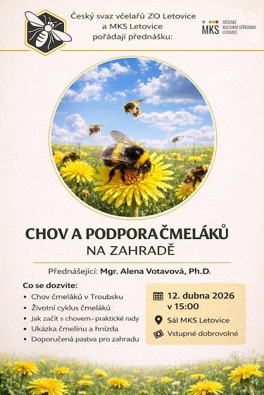 Plakát události Chov a podpora čmeláků, Letovice