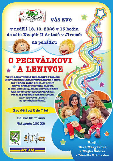 Plakát události O Peciválkovi a Lenivce