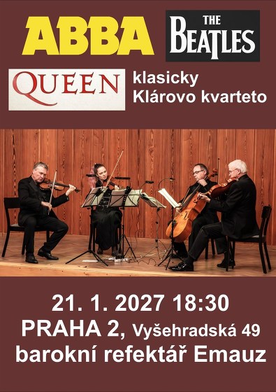 Plakát události ABBA, Beatles a Queen klasicky