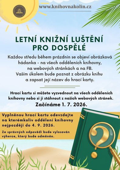 Plakát události Letní knižní luštění pro dospělé