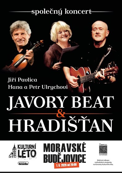 Plakát události Jiří Pavlica, Hradišťan & Hana a Petr Ulrychovi, Javory Beat