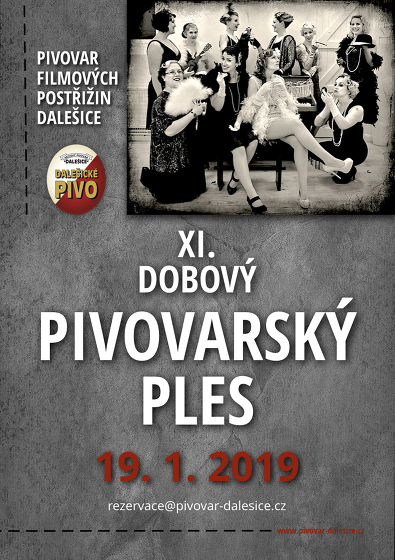 Plakát události XI. dobový pivovarský ples v Dalešicích