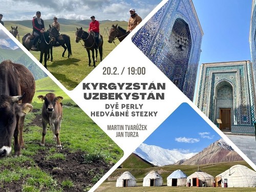 Plakát události Kyrgyzstán a Uzbekistán - dvě perly Hedvábné stezky