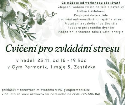 Plakát události Cvičení pro zvládání stresu