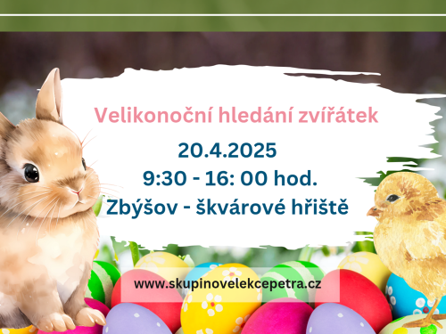 Plakát události Velikonoční hledání zvířátek