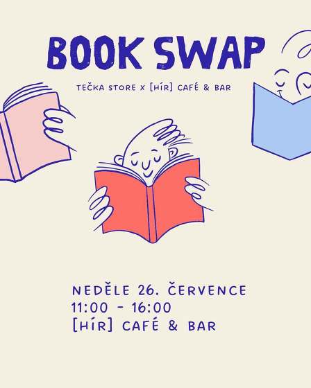 Plakát události book swap // tečka store x [hír] café & bar