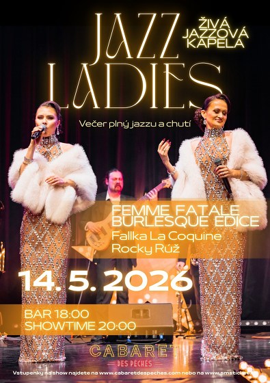 Plakát události Jazz Ladies: Femme Fatale burleskní edice
