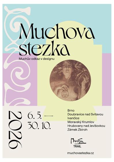 Plakát události Muchova stezka: Muchův odkaz v designu