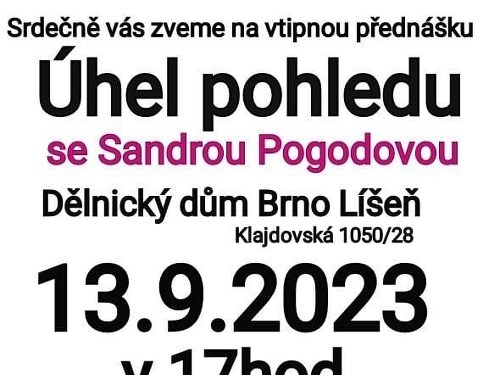 Plakát události Úhel pohledu  Sandra Pogodová