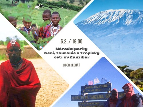Plakát události Národní parky Keni a Tanzanie, tropický ostrov Zanzibar