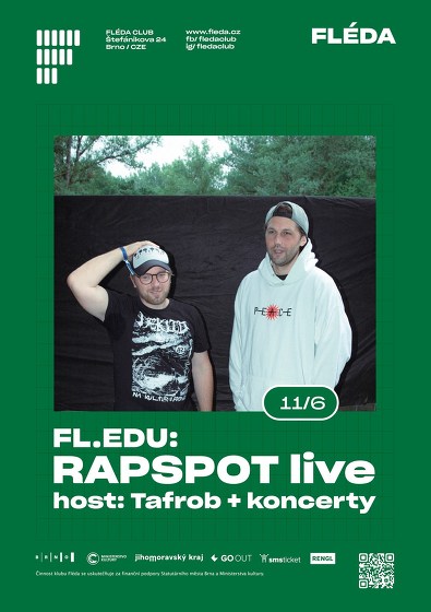 Plakát události FL.EDU: RAPSPOT live - host: Tafrob + koncerty