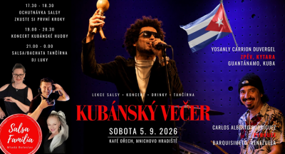 Plakát události Kubánský večer v Kafé Ořech