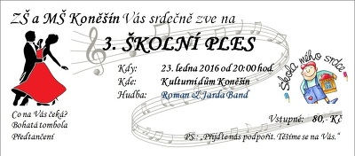 Plakát události 3. školní ples Koněšín