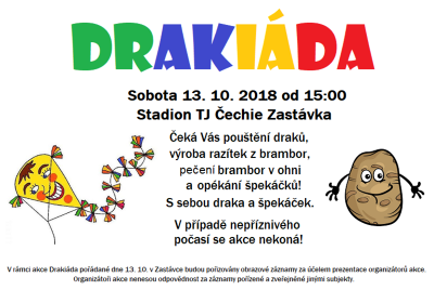 Plakát události Drakiáda v Zastávce