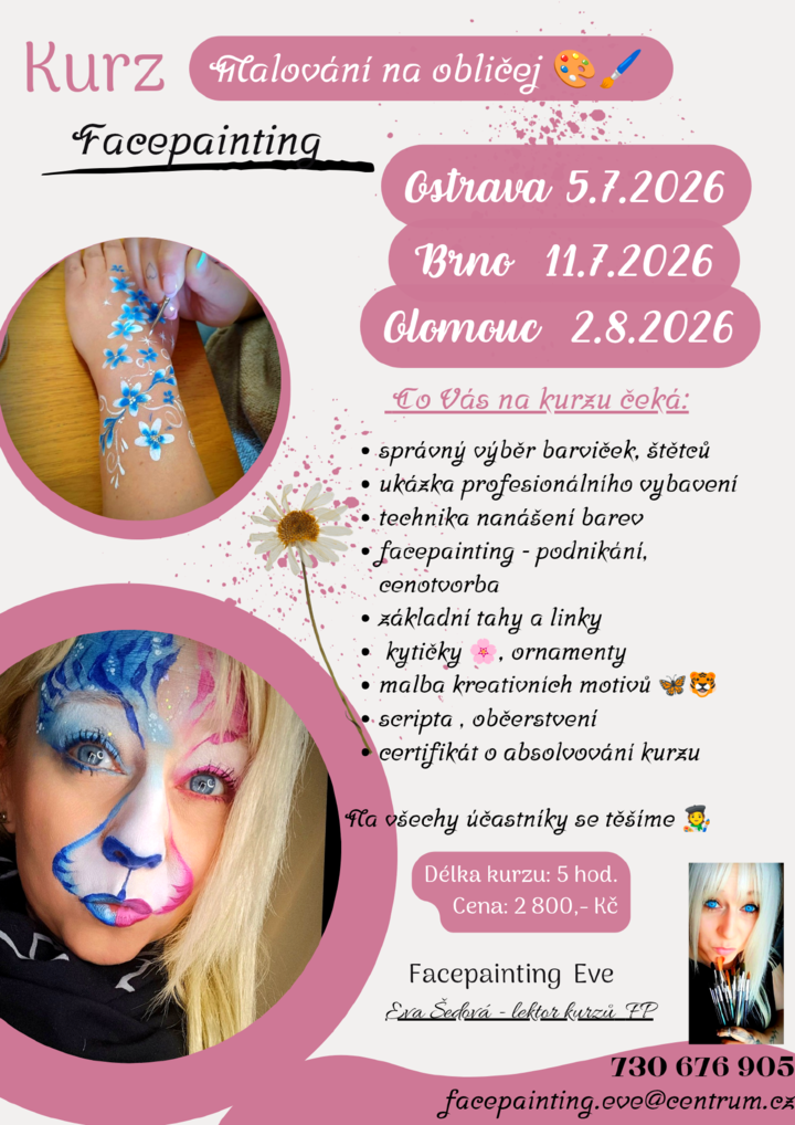 Kurz Malování na obličej Facepainting BRNO