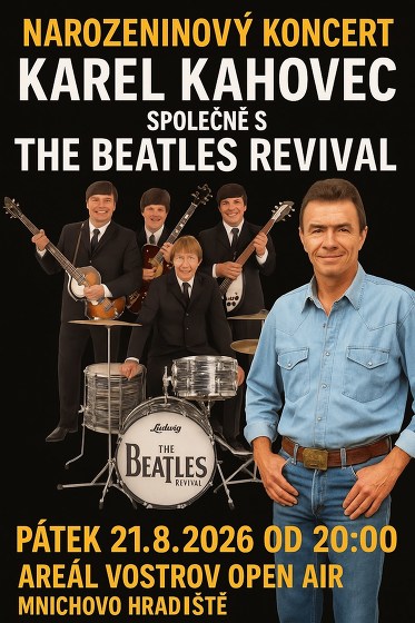 Plakát události Narozeninový koncert Karel Kahovec a The Beatles Revival