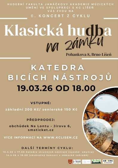 Plakát události Klasická hudba na zámku (Katedra bicích nástrojů)