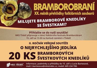 Plakát události II. ročník soutěže o jedlíka bramborových knedlíků se švestkami