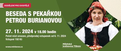 Plakát události Beseda s pekařkou Petrou Burianovou