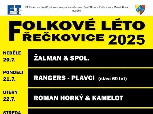 Plakát události Robert Křesťan & Druhá tráva - Folkové léto Řečkovice 2025