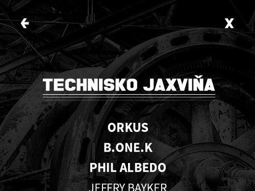 Plakát události Technisko Jaxviňa w/ Orkus & B.ONE.K
